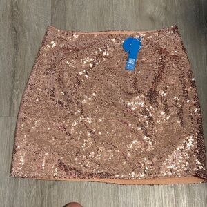 Cupshe Sparkling Sequin Pencil Skirt - Rose Gold